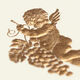 Golden Vineyard Cherub Engraved Motif Flat Note Cards Image 3 of 3